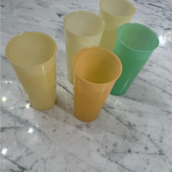 Vintage Tupperware 12 oz Pastel Tumbler Drinking Cups 115 Set of 5 Stackable - Picture 3 of 5